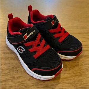Skechers Kids Black and Red Sport Sneakers size 8